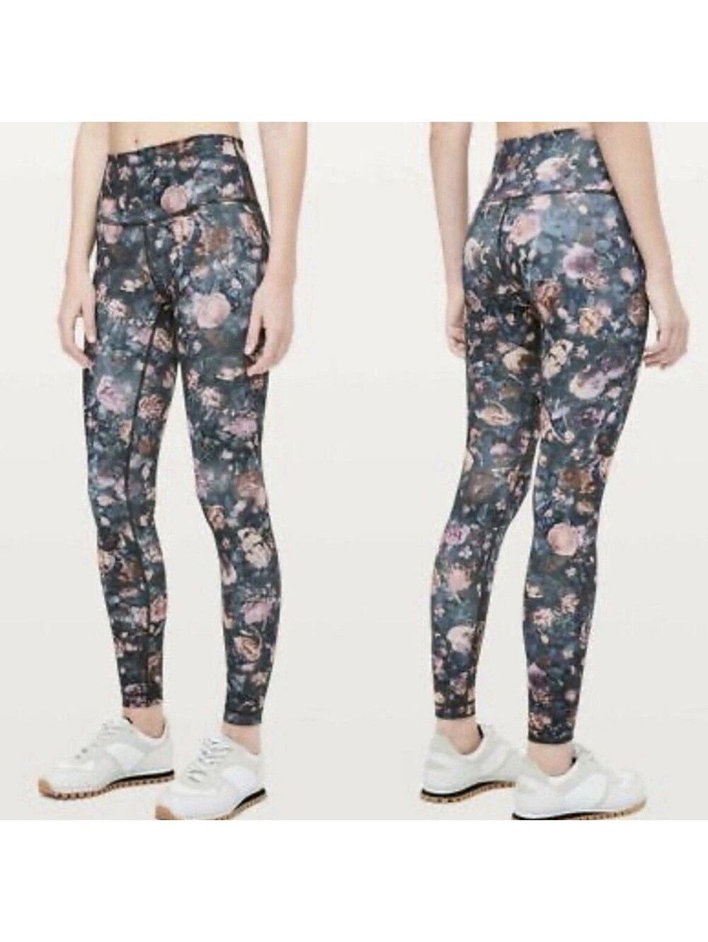 Lululemon Speed Up Leggings  28” Size 6 Frosted Rose Floral Side Pockets